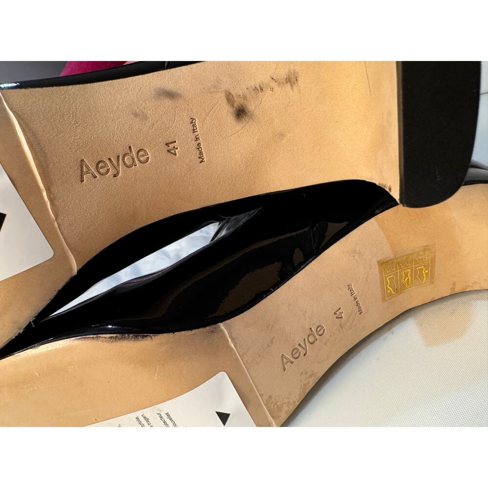 Aeyde Black Patent leather Tove Knee High Boot size 41  /US 10 - Picture 4 of 16